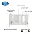 Baby Relax Adele 3 - in - 1 Convertible Crib. White