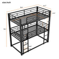 Harper & Bright Designs Metal Triple Bunk Bed Twin Over Twin Bunk Bed with Ladder and Safety Guardrail 3 Bunk Bed for Living Room Bedroom, Sliver
