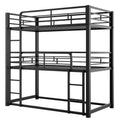 Harper & Bright Designs Metal Triple Bunk Bed Twin Over Twin Bunk Bed with Ladder and Safety Guardrail 3 Bunk Bed for Living Room Bedroom, Sliver