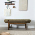 Dayalane 51" Modern Upholstered Bedroom Bench, Linen End of Bed Bench with Wooden Legs for Living Room, Entryway, Hallway Footrest, Beige