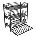Harper & Bright Designs Metal Triple Bunk Bed Twin Over Twin Bunk Bed with Ladder and Safety Guardrail 3 Bunk Bed for Living Room Bedroom, Sliver