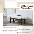 Dayalane 51" Modern Upholstered Bedroom Bench, Linen End of Bed Bench with Wooden Legs for Living Room, Entryway, Hallway Footrest, Beige