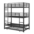 Harper & Bright Designs Metal Triple Bunk Bed Twin Over Twin Bunk Bed with Ladder and Safety Guardrail 3 Bunk Bed for Living Room Bedroom, Sliver