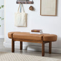 Dayalane 51" Modern Upholstered Bedroom Bench, Linen End of Bed Bench with Wooden Legs for Living Room, Entryway, Hallway Footrest, Beige