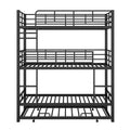 Harper & Bright Designs Metal Triple Bunk Bed Twin Over Twin Bunk Bed with Ladder and Safety Guardrail 3 Bunk Bed for Living Room Bedroom, Sliver