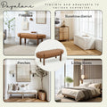 Dayalane 51" Modern Upholstered Bedroom Bench, Linen End of Bed Bench with Wooden Legs for Living Room, Entryway, Hallway Footrest, Beige