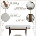 Dayalane 51" Modern Upholstered Bedroom Bench, Linen End of Bed Bench with Wooden Legs for Living Room, Entryway, Hallway Footrest, Beige
