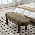 Dayalane 51" Modern Upholstered Bedroom Bench, Linen End of Bed Bench with Wooden Legs for Living Room, Entryway, Hallway Footrest, Beige