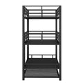 Harper & Bright Designs Metal Triple Bunk Bed Twin Over Twin Bunk Bed with Ladder and Safety Guardrail 3 Bunk Bed for Living Room Bedroom, Sliver