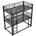 Harper & Bright Designs Metal Triple Bunk Bed Twin Over Twin Bunk Bed with Ladder and Safety Guardrail 3 Bunk Bed for Living Room Bedroom, Sliver