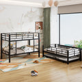 Harper & Bright Designs Metal Triple Bunk Bed Twin Over Twin Bunk Bed with Ladder and Safety Guardrail 3 Bunk Bed for Living Room Bedroom, Sliver