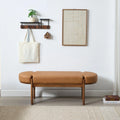 Dayalane 51" Modern Upholstered Bedroom Bench, Linen End of Bed Bench with Wooden Legs for Living Room, Entryway, Hallway Footrest, Beige