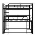 Harper & Bright Designs Metal Triple Bunk Bed Twin Over Twin Bunk Bed with Ladder and Safety Guardrail 3 Bunk Bed for Living Room Bedroom, Sliver