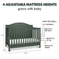 Davinci Charlie 4 - in - 1 Convertible Crib. Greenguard Gold Certified. Forest Green
