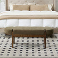 Dayalane 51" Modern Upholstered Bedroom Bench, Linen End of Bed Bench with Wooden Legs for Living Room, Entryway, Hallway Footrest, Beige